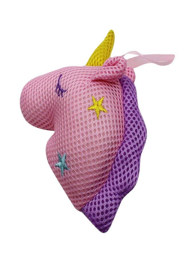 Suillty Unicorn Cartoon Animal Bath Shower Sponge Pouf Loofahs - Eco-Friendly Exfoliating Mesh Brush Mesh Bath Shower Ball Sponge - Exfoliate, Cleanse, Soothe Skin (Pink) - Image 3